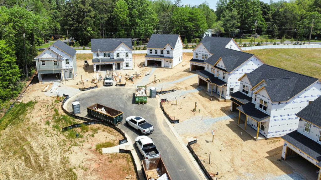 Pines at Paw Creek, built-to-rent construction Charlotte, construction project coordination, luxury rental townhomes