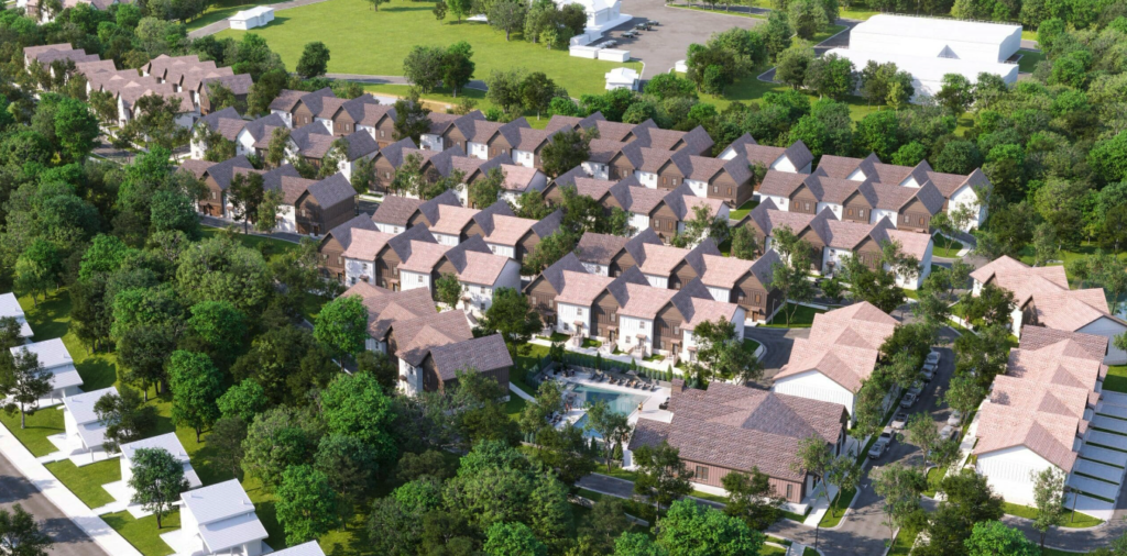 Steele Creek, interior design residential, garden walk-up floor plan, residential community